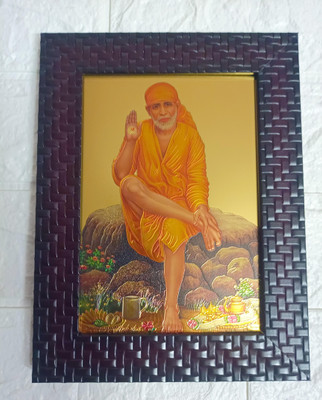 VGS MARKETINGS Om Shirdi Sai Baba Religious Frame