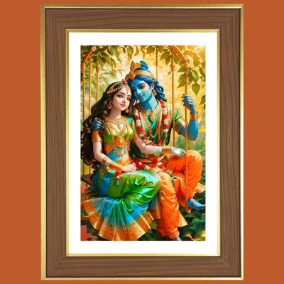HitechMart Radha and Sri Krishna Photo Frame 10x14 Inches Religious Frame
