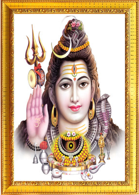 themarusthal LOAD SHIVA HIGH QUALITY PRINT WITH FRAME (8×12) Religious Frame