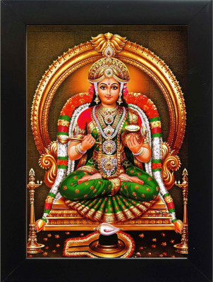 PY Creation Hindu goddess Annapurna Devi in a golden throne Religious Frame