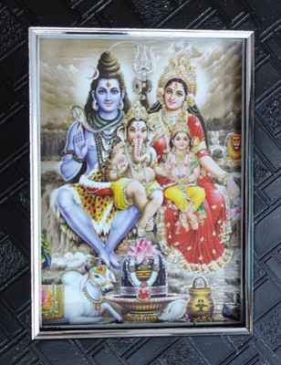 MADHAV shiva with family Black Photo Frame Religious Frame