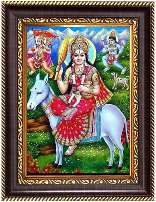 HitechMart Maa Switala Debi Shitala Maa Digital Print Photo 14.7x16.7 inches Religious Frame