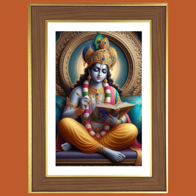 HitechMart Lord krishna Bhagavan Photo Frame 12x16 Inches Religious Frame