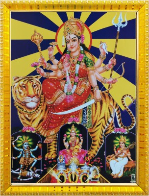 koshtak Durga Maa Ambe Sherawali With Kali Saraswati Laxmi Navratri Pooja Religious Frame