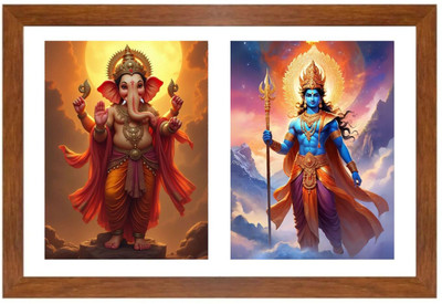 HitechMart Lord ganesha and indra Photo Frame Religious Frame