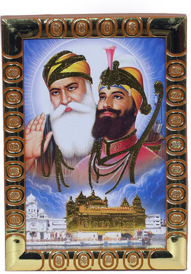 Guru Nanak dev ji with Guru Gobind Singh ji Photo Frame |Pocket size photo frame Religious Frame