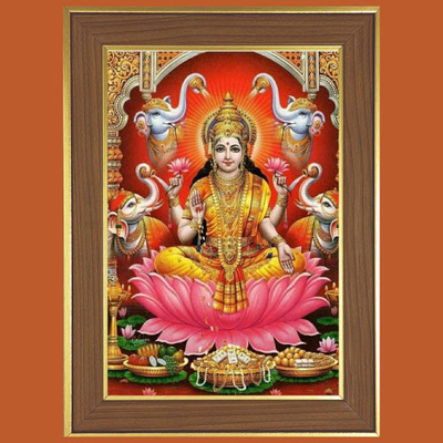 HitechMart Goddess Laxmi Photo Frame 14x18 Inches Religious Frame