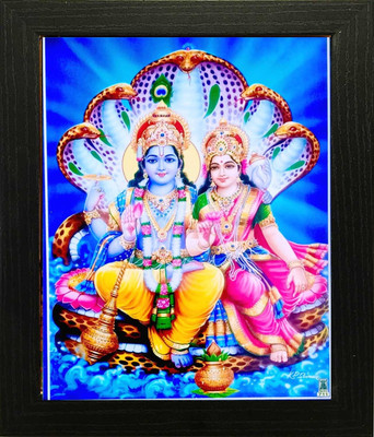 VJ ENTERPRISES LAKSHMI NARAYAN PHOTO FRAME SMALL SIZE WITH UNBREAKABLE GLASS Religious Frame