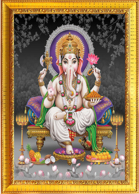 themarusthal GANESHJI HIGH QUALITY PRINT WITH FRAME (8×12) Religious Frame