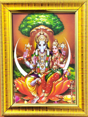 VJ ENTERPRISES Varaha Swamy with Lakshmi Religious Frame
