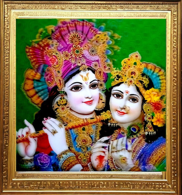 SUNINOW Big size 5D Radha krishna photo frame (45 x 45 cm )) Religious Frame