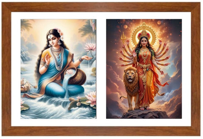 HitechMart Ganga and durga matha Photo Frame Religious Frame