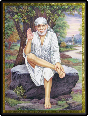 HitechMart Sai Baba Laminated Photo Religious Frame