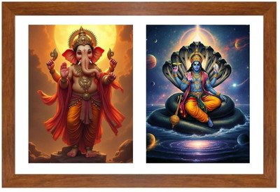 HitechMart Lord ganesha and vishnu Photo Frame Religious Frame