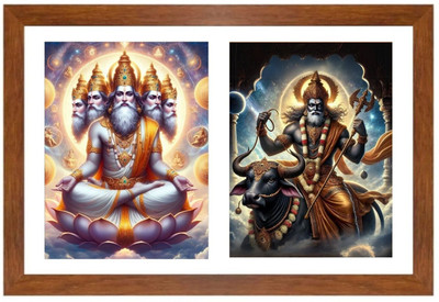 HitechMart Bramha and yama Photo Frame Religious Frame
