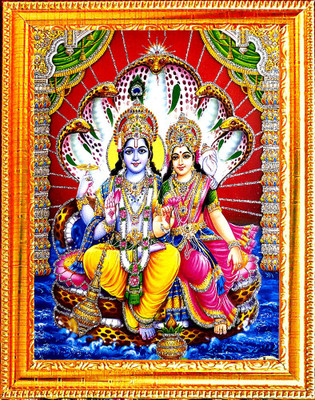 SUNINOW vishnu laxmi Religious Frame
