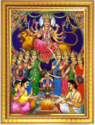 HitechMart Durga matha Photo Frame 12x16 Inches Religious Frame