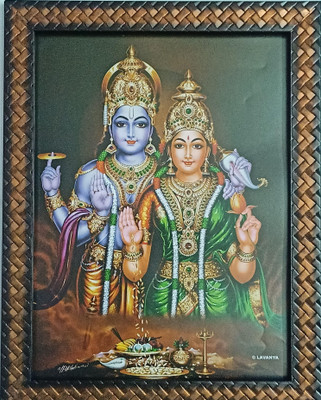 VGS MARKETINGS Lord Vishnu Goddess Laxmi Religious Frame