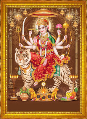 FRIZZY ARTS Durga Maa | Ambe Maa Religious Frame