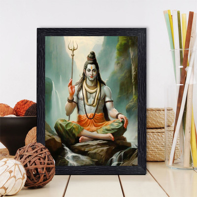 BISRAT CREATIONS SHIV JI | BHOLENATH | SHIV SANKAR PHOTO FRAME FOR POOJA GHAR Religious Frame