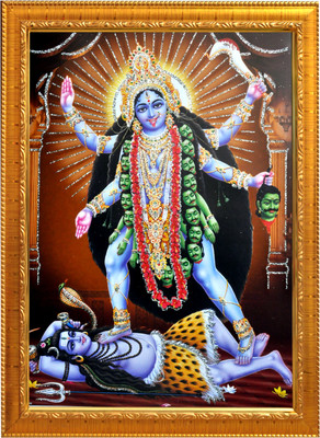Sunfra Arts Kali mata ji photo frame with laminated sheet . size [ 5x7 inch] . Religious Frame