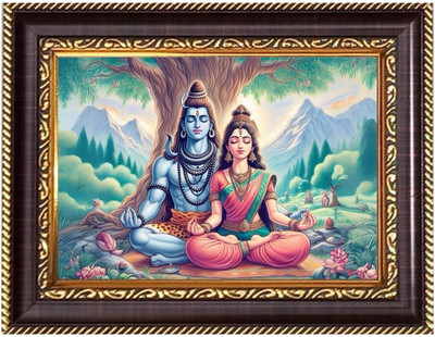 HitechMart Lord Shiva lingamPhotoframe 12.7x14.7 inches - Religious Desk And Wall Art Religious Frame