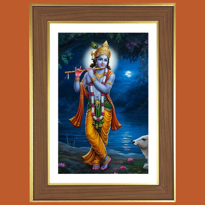 HitechMart God Sri Krishna Photo Frame 18x22 Inches Religious Frame