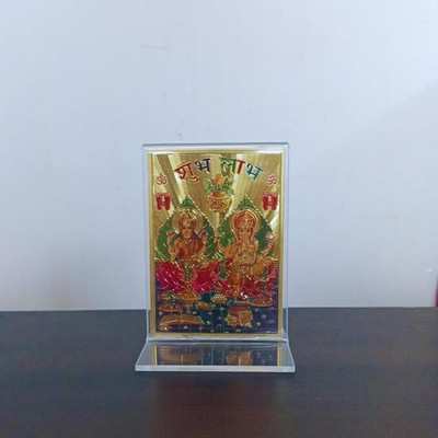 Hitech Sales Laxmi Ganesh Gold-Plated Acrylic Religious Frame