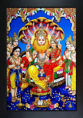 VJ ENTERPRISES Narsimha Photo Frame | Narsingh God Religious Frame
