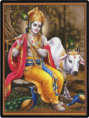 HitechMart Krishna Laminated Photo Religious Frame