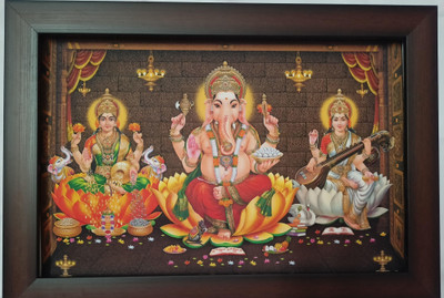 VGS MARKETINGS Lakshmi Ganesha Saraswati Religious Frame