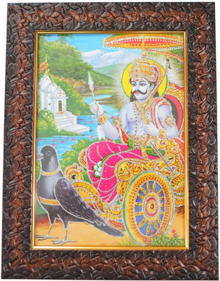 Shree Shani Dev Wooden Photo frame for Pooja Religious Frame