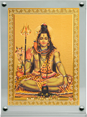 HAWAI Lord Shiva Photo with Acrylic Frame for Table Car Dashboard Décor(4.5x3.5 in) Religious Frame