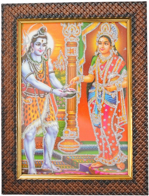 Dharmikk Shiv & Annapurna Devi Wooden Photo Frame | God Religious Framed Religious Frame