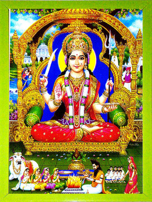 SUNINOW JAI SANTOSHI MAA | SANTOSHI MAA | HINDU FOLKLORE |GODDESS PHOTO Religious Frame
