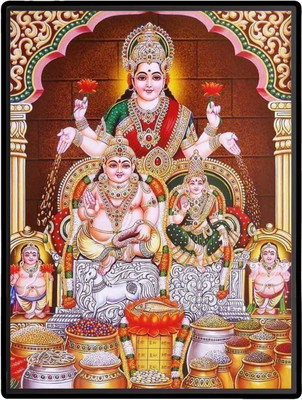 HitechMart Lakshmi Kubera Laminated Photo Religious Frame