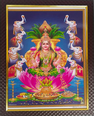 Raghawan Maha Lakshmi Devi | Gaja Lakshmi | Size (10x13 Inch) Religious Frame