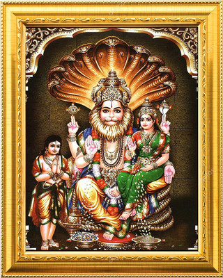 VJ ENTERPRISES Lakshmi Narasimha Swamy Photo Frame Religious Frame