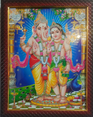 VJ ENTERPRISES GANESH WITH MURUGAN Religious Frame