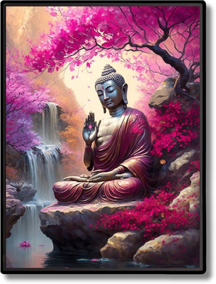 HitechMart Buddha Laminated Photo Religious Frame