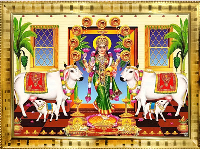 SL GIFTS God Lakshmi devi hindu god digital printed5x7 photo frame Religious Frame