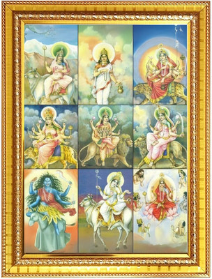 HitechMart Maa Durgaâ€™s Nine Avatars Photo Frame 10x14 Inches Religious Frame
