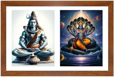 HitechMart Lord shiva and vishnu Photo Frame Religious Frame