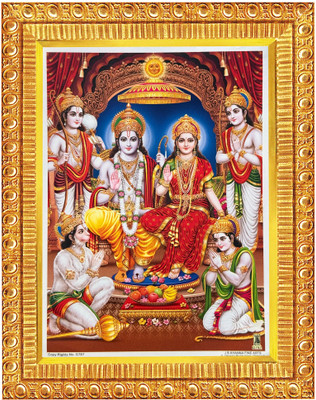 koshtak Shri Ram Darbar Photo Frame With Lamination For HomeTemple/Gift/Home Decor Religious Frame