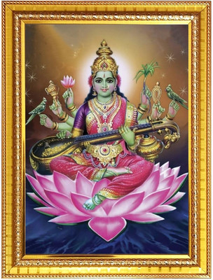 HitechMart Goddess saraswati Photo Frame 12x16 Inches Religious Frame