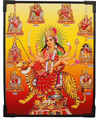 Dharmikk Nav Durga Mata Photo Frame Religious Frame
