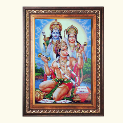 HitechMart Shri Hanuman Color Photo frame 12x16 Inch Religious Frame