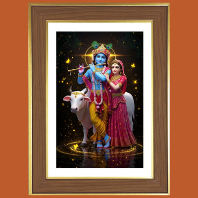 HitechMart Lord krishna and Radha Photo Frame 14x18 Inches Religious Frame