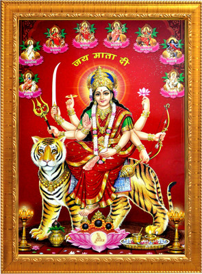 Sunframing Durga maa photo frame with laminated sheet . size [ 5x7 inch ] Religious Frame
