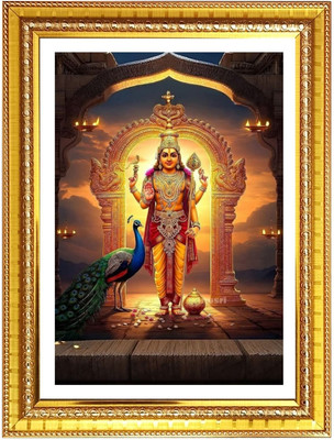 HitechMart Lord Kartikeya Photo Frame 18x22 Inches Religious Frame